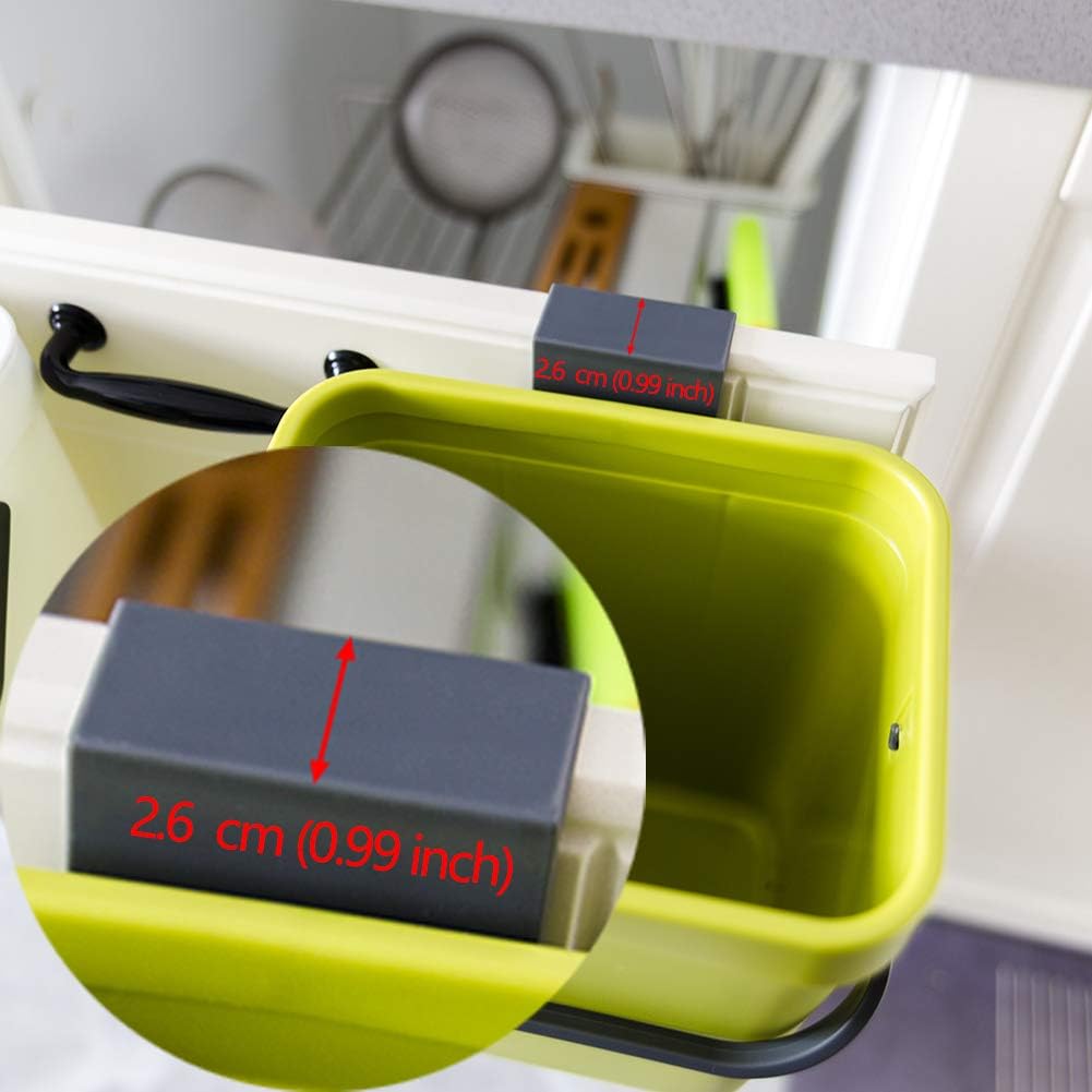 Food Waste Basket Bin for Kitchen, Odor-Free Food Scrap Container,Small Countertop Compost Bin with Lid, Mini Garbage Can Wall Mounted Trash Can, 3L/0.8 Gal Series, Green