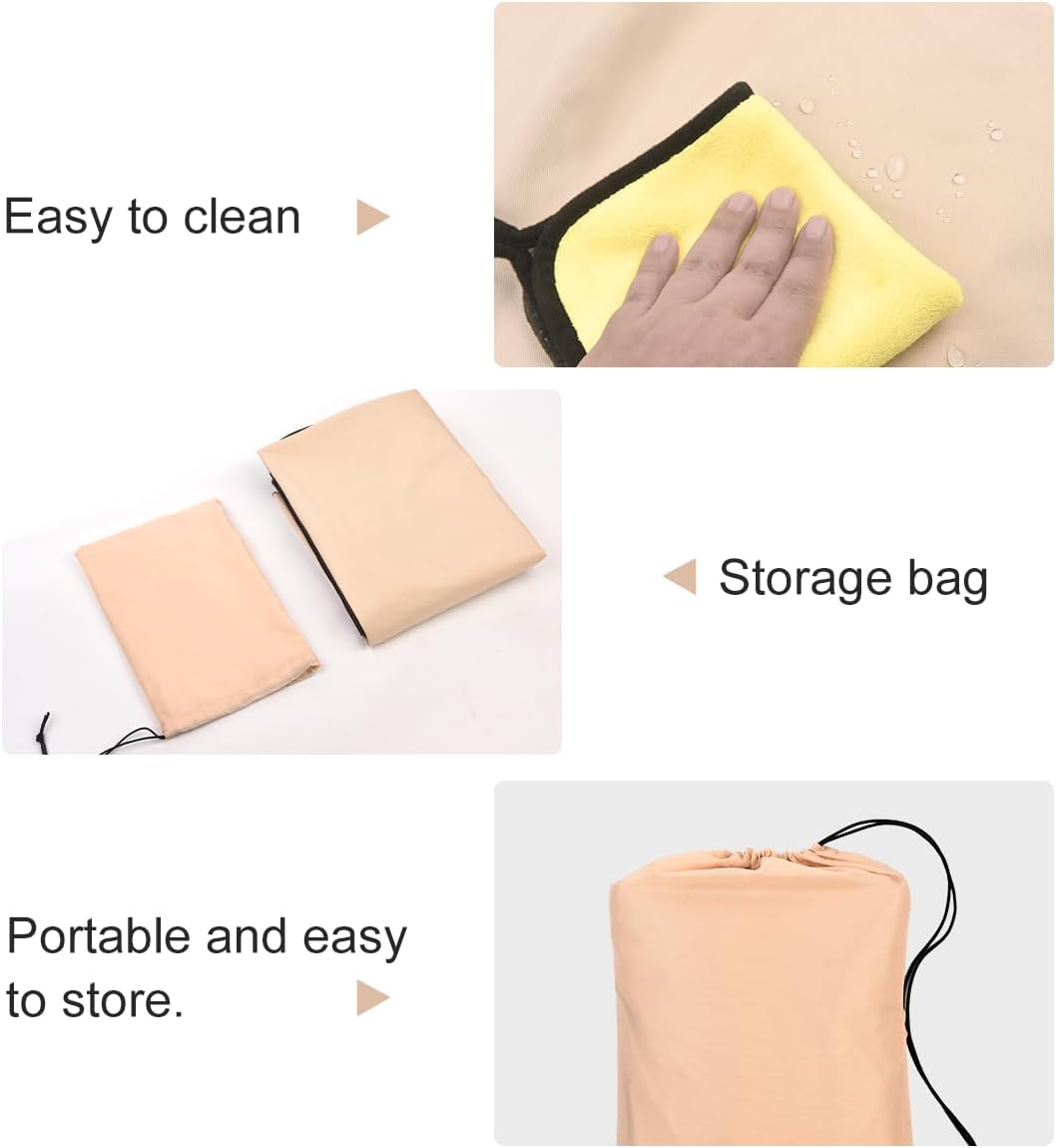 Vailge Patio Heater Covers with Zipper and Storage Bag,Heavy Duty 600D Oxford Waterproof Outdoor Heater Cover Wind-Resistant Dustproof UV-Resistant,Beige & Brown,89'' Height x 33" Dome x 19" Base