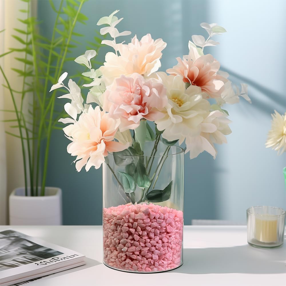 HappyFiller 2-5mm Pink Pea Gravel,Fairy Garden Mini Rocks,Terrarium Decor Pebble Stones,Succulent Caucts Planter Topper Dressing,Indoor Plants Granules,Aquarium Fish Tank,1.1 LB