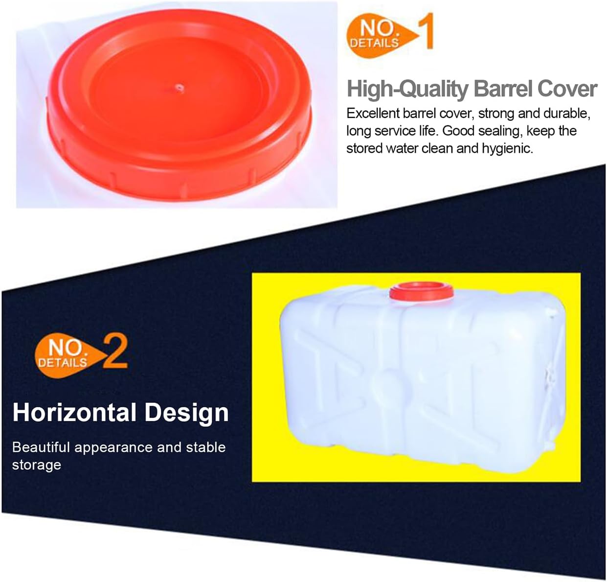 Large Capacity Water Container with Spigot Hose, Portable Water Storage Tank 52.8 Gallon No Leakage Camping Water Carrier for Emergency Vehicle Car Outdoor Hiking Picnic(Size:35L/9.3Gal)