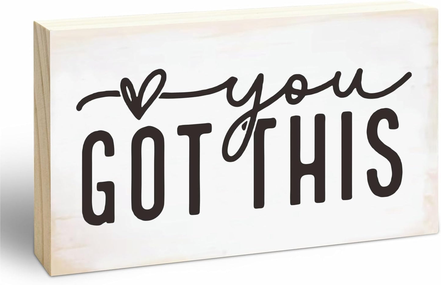 Rustic Wooden Block Sign - You Got This - 5"X3" Pine Wood Plaque, Home & Garden Decor, Housewarming Gift For Friends, Desk & Tabletop, Shelf Accessories - A18