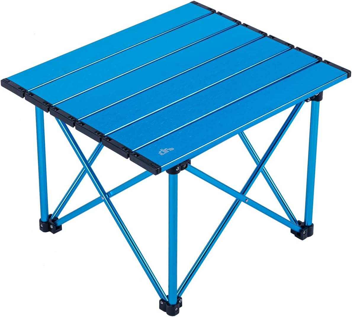 iClimb Ultralight Compact Camping Folding Table with Carry Bag (Reinforced Blue - S)
