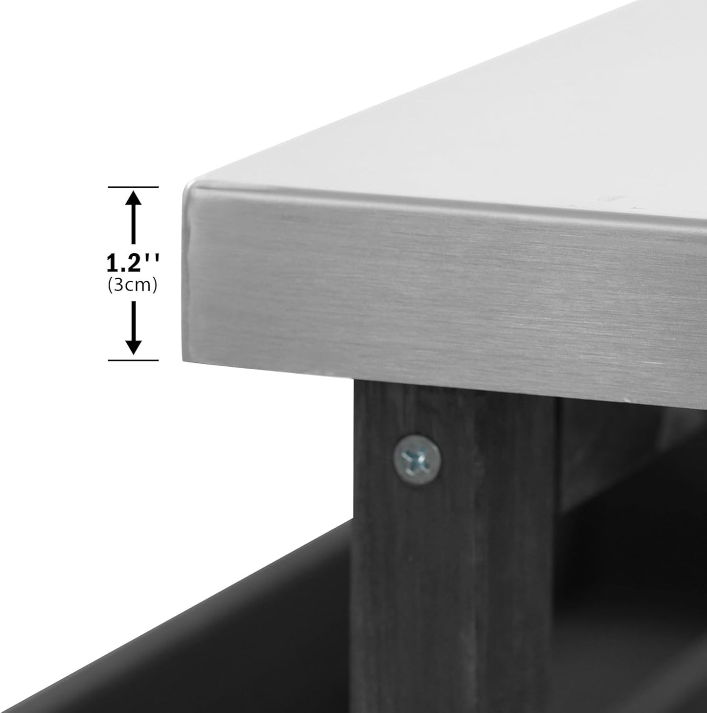 50.25" W Grill Cart with Stainless Steel Tabletop - Outdoor Storage Cabinet for BBQ, Bar Patio Kitchen Island with Ample Storage and Lockable Wheels