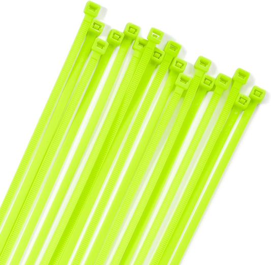 XINGO 100PCS Cable Zip Ties Heavy Duty, Premium Nylon Plastic Wire Ties with 50 Pounds Tensile Strength, Self-Locking Black Nylon Zip Ties for Indoor and Outdoor (16 inch, Apple Green)