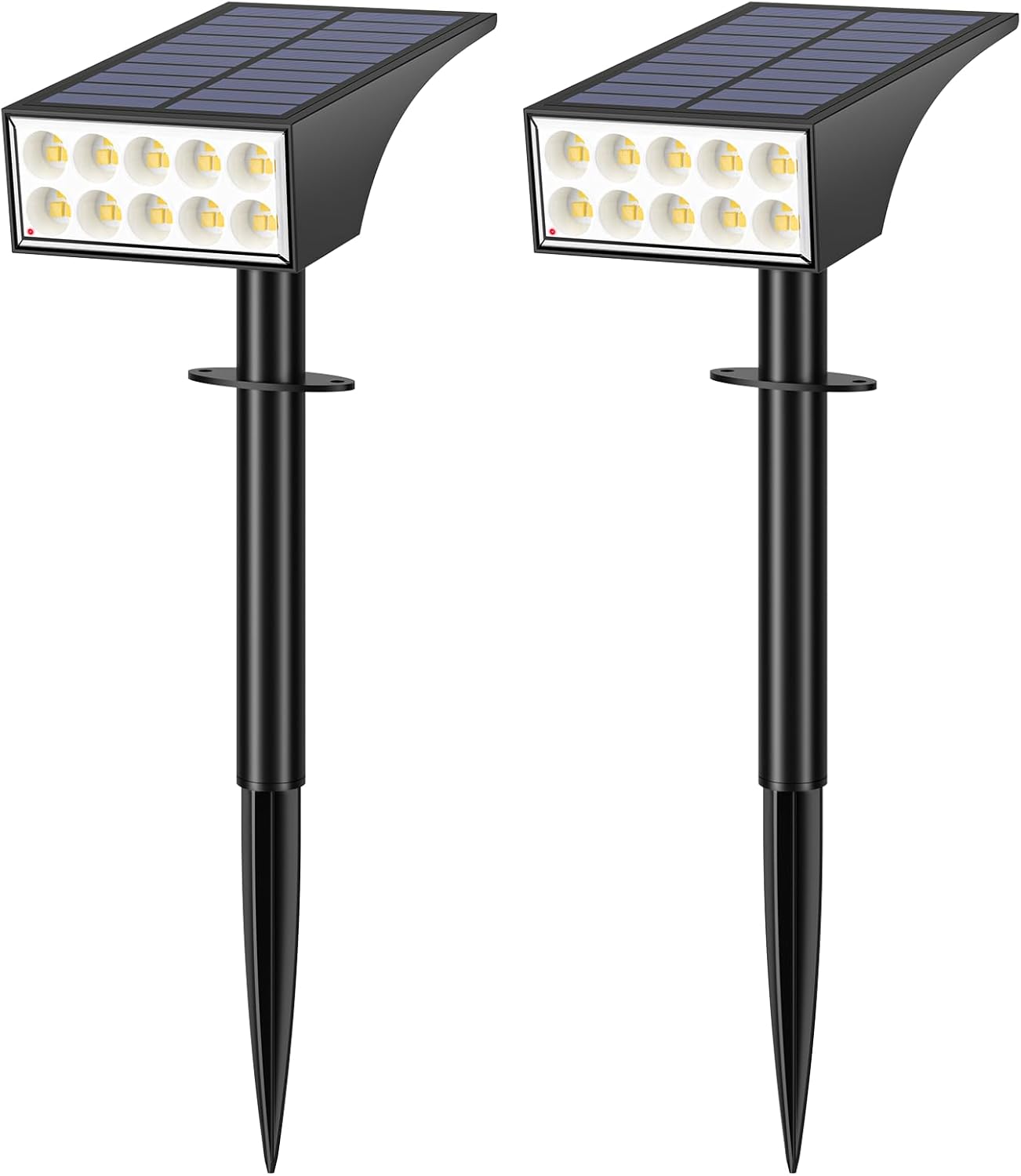 Solar Spot Lights Outdoor Waterproof IP65, Bright LEDs Solar Landscape Lighting for Outside Garden Yard, Solar Powered Spotlights for Accent Uplighting Backyard Statue Palm Tree, 2 Pack/Warm