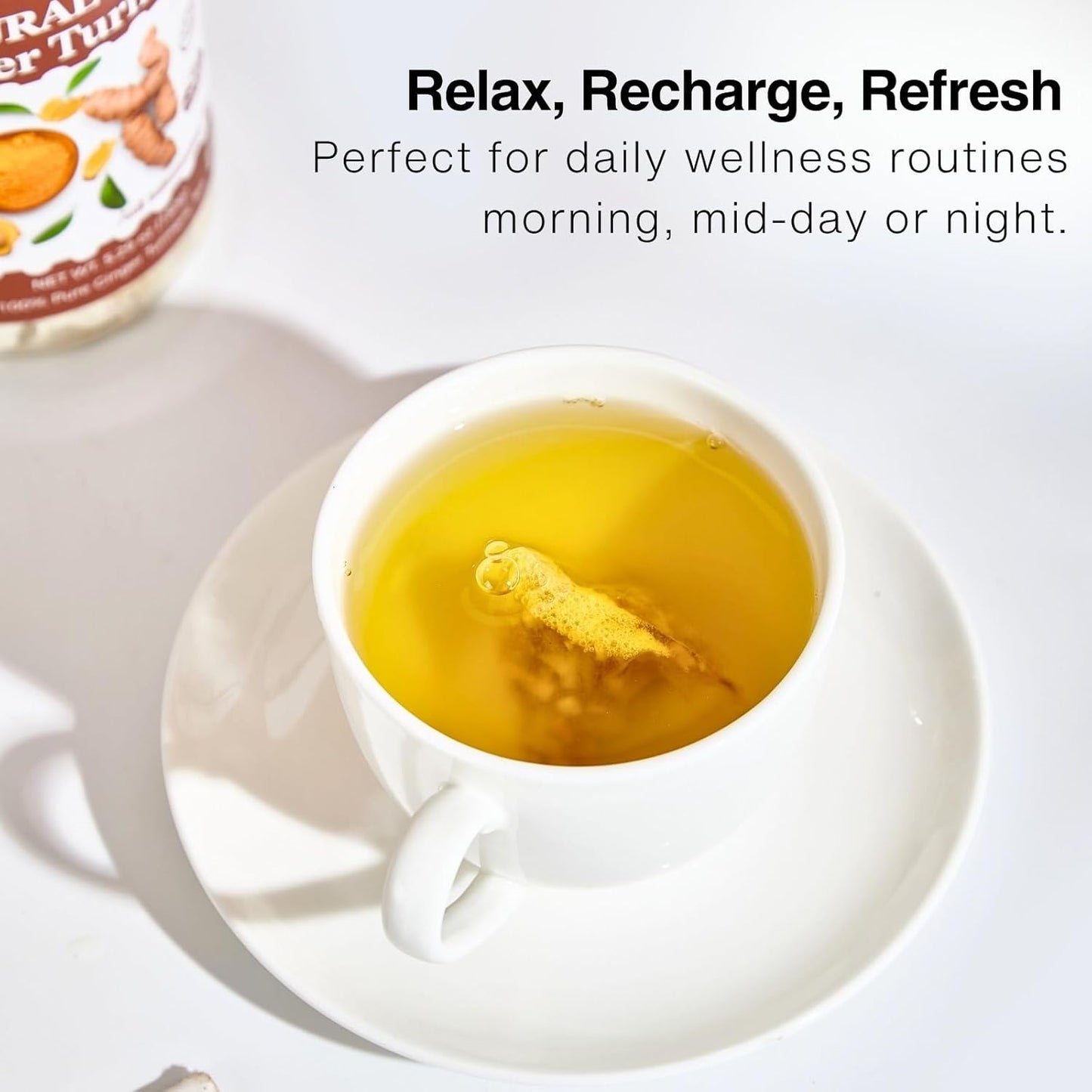 50 Ginger Turmeric Tea Bags – Premium Herbal Turmeric and Ginger Tea for Digestion and Immune Support, Caffeine-Free