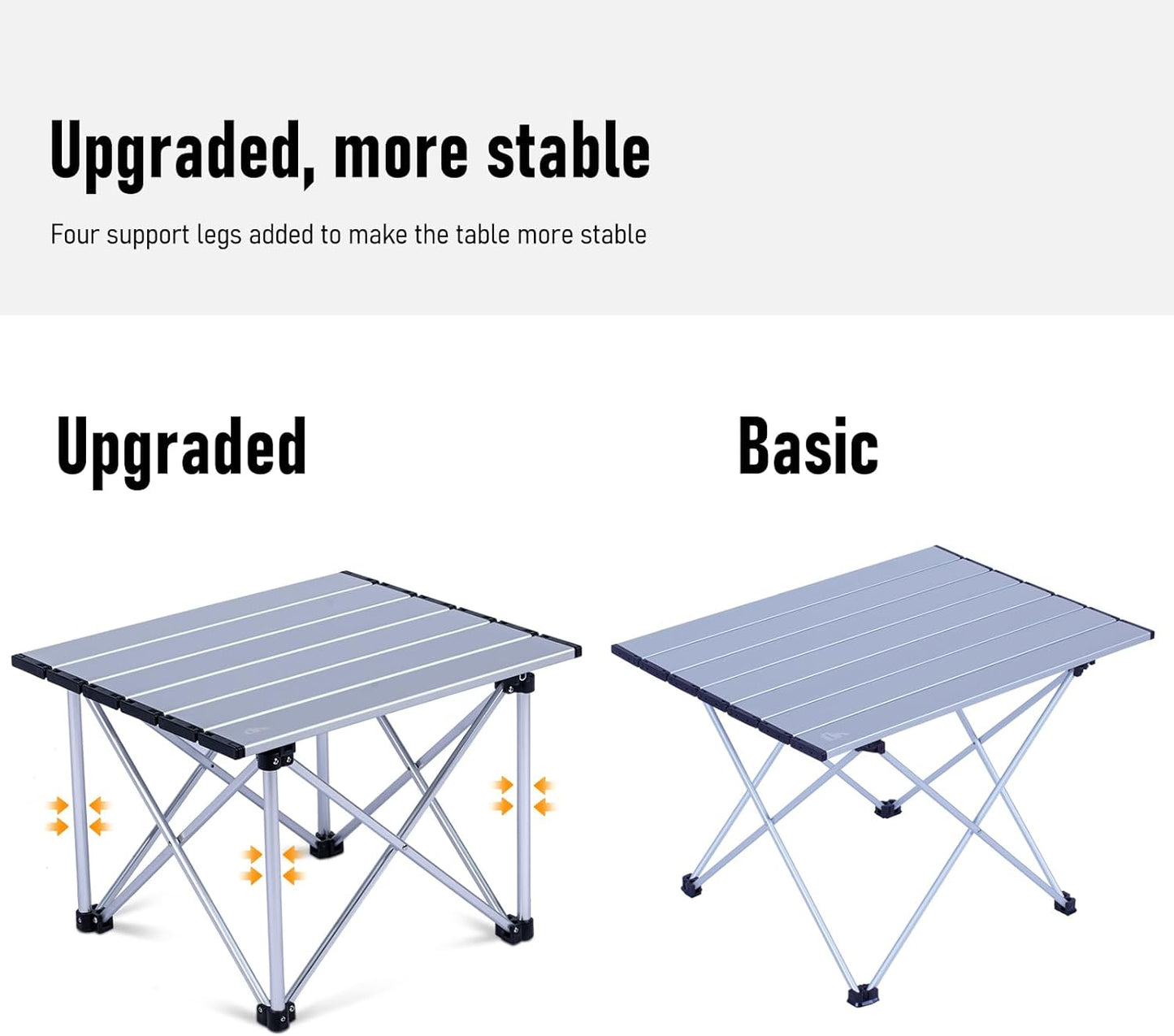 iClimb Ultralight Compact Camping Folding Table with Carry Bag (Reinforced Silver - XL)