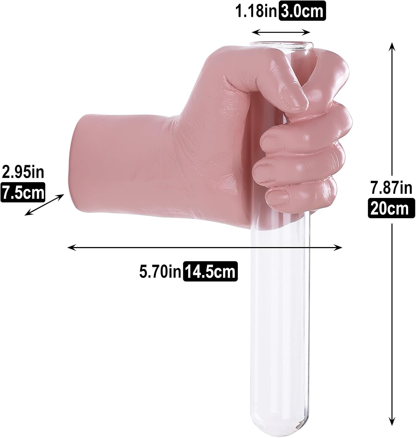 Pink Wall Sculpture,Wall Art Bedoroom,Hand Vase,Funky Flower Vase Decorations,Unique Wall Statue,Home Decor Art