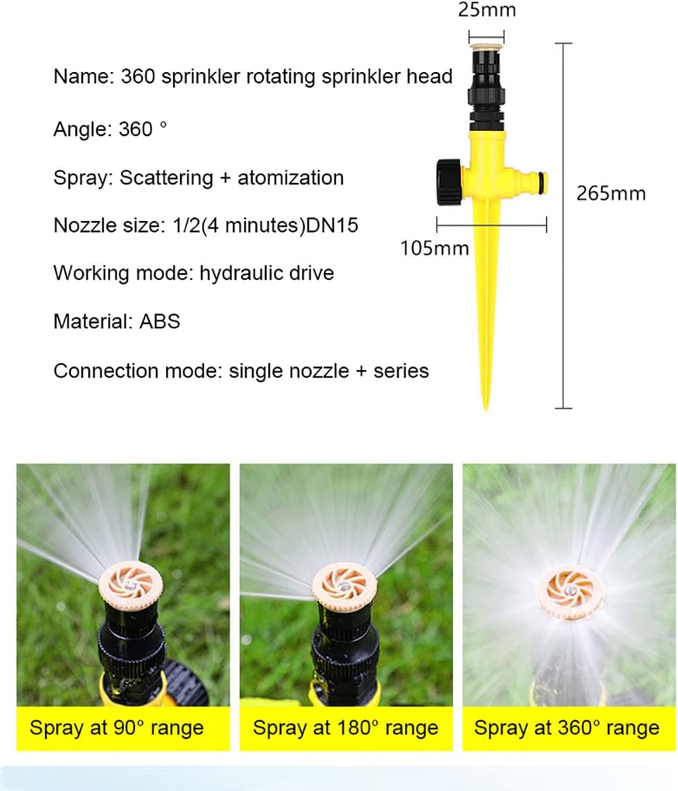 360° Rotation Auto Irrigation System Garden Lawn Sprinkler Patio, Garden Sprinkler Lawn Sprinkler, 90°/180°/360°, Adjustable at Will for Outdoor Grass Garden Yard Lawns (3 PCS)