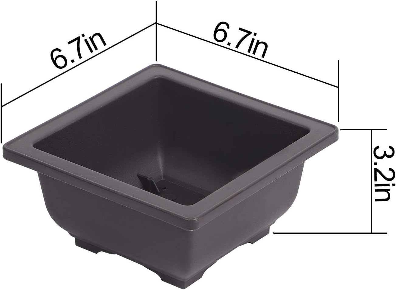 KINJOEK 15 PCS 6.7 Inch Plant Pot, Square Plastic Bonsai Training Pots, Flower Succulent Pots Container for Garden, Indoor, Home Decorative