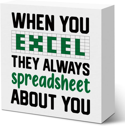 Accountant Quote Wooden Box Sign, Office Sign Desk Decorative Wooden Signs, Humorous Office Decor for Desk Shelf Tabletop Counter, Accountant Gifts For Coworker Friend