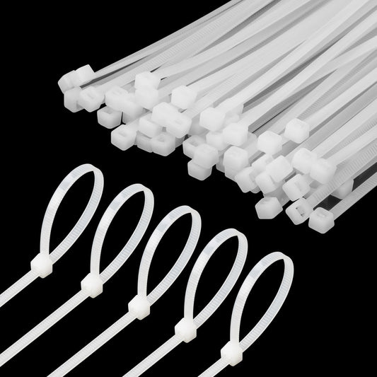 6 Inch White Zip Tie 1000 PCS, 18 Lbs - Small to Medium Zip Tie, Nylon PA66 UV Resistant Cable Tie for Indoor and Outdoor Use - Ideal for bundling and securing objects