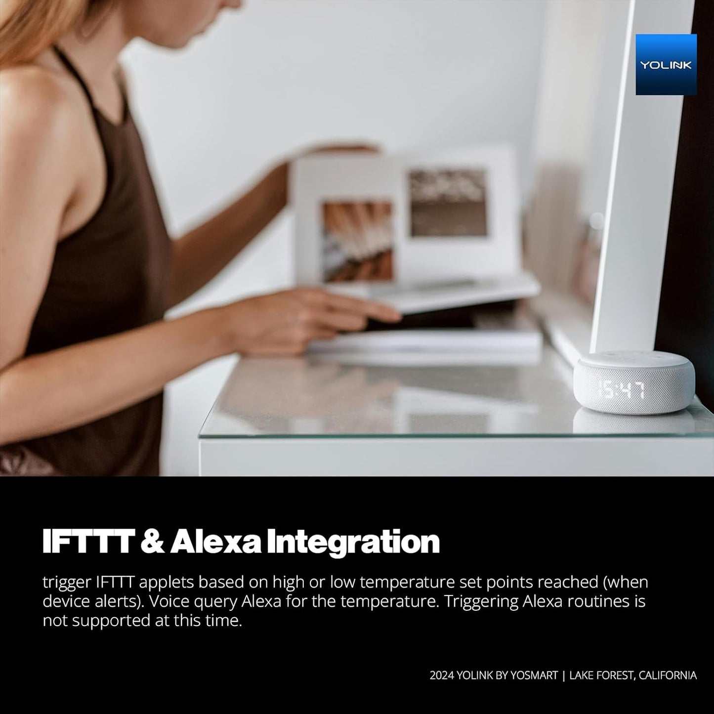 YoLink Smart Wireless Thermometer, Wide Temp Range for Freezer, Fridge, Green House, Pet Cage, App, Emails, Text/SMS alerts, up to 5 Years Battery Life- Hub Required