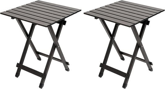 SUNNYFEEL Folding Camping Table - Lightweight Aluminum Portable Picnic Table, 18.5x18.5x24.5 Inch for Cooking, Beach, Hiking, Travel, Fishing, BBQ, Indoor Outdoor Small Foldable Camp Tables