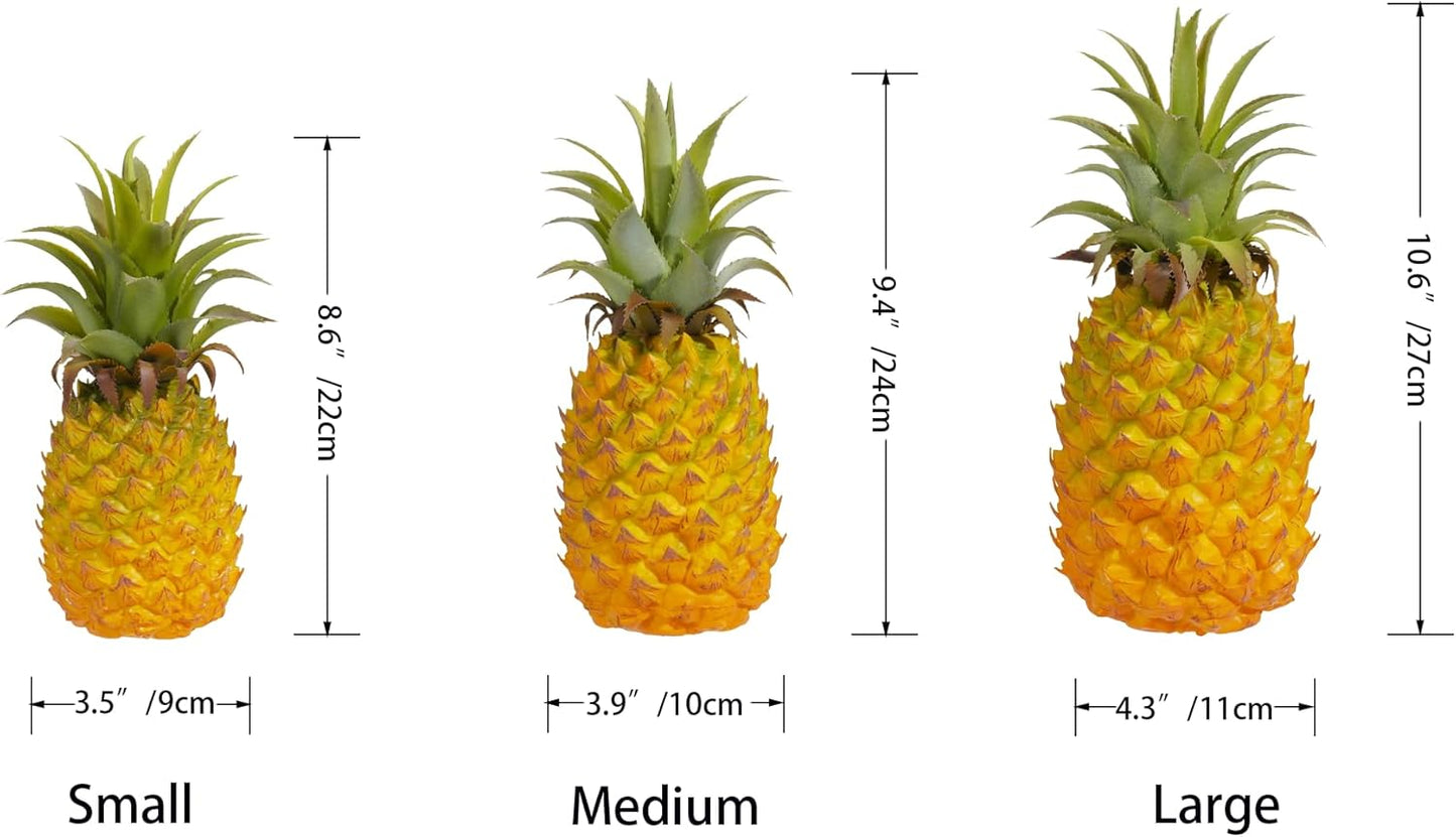 QIRMIZI 2 Pack Artificial Pineapple -Simulated Fruit Decoration, Lifelike Fake Fruit Model, Perfect for Home Decor, Kitchen, Party & Photography Prop – Realistic & Eco-Friendly,Yellow Large