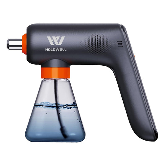 Cordless Electric Disinfection Fogger, Detachable Stainless Steel Nozzle, 3-Gear Adj 14.2oz Sanitizer Atomizer, Blue Light Nano Spray Gun for Place Cleaning/High-Touch Item Contactless Sanitization