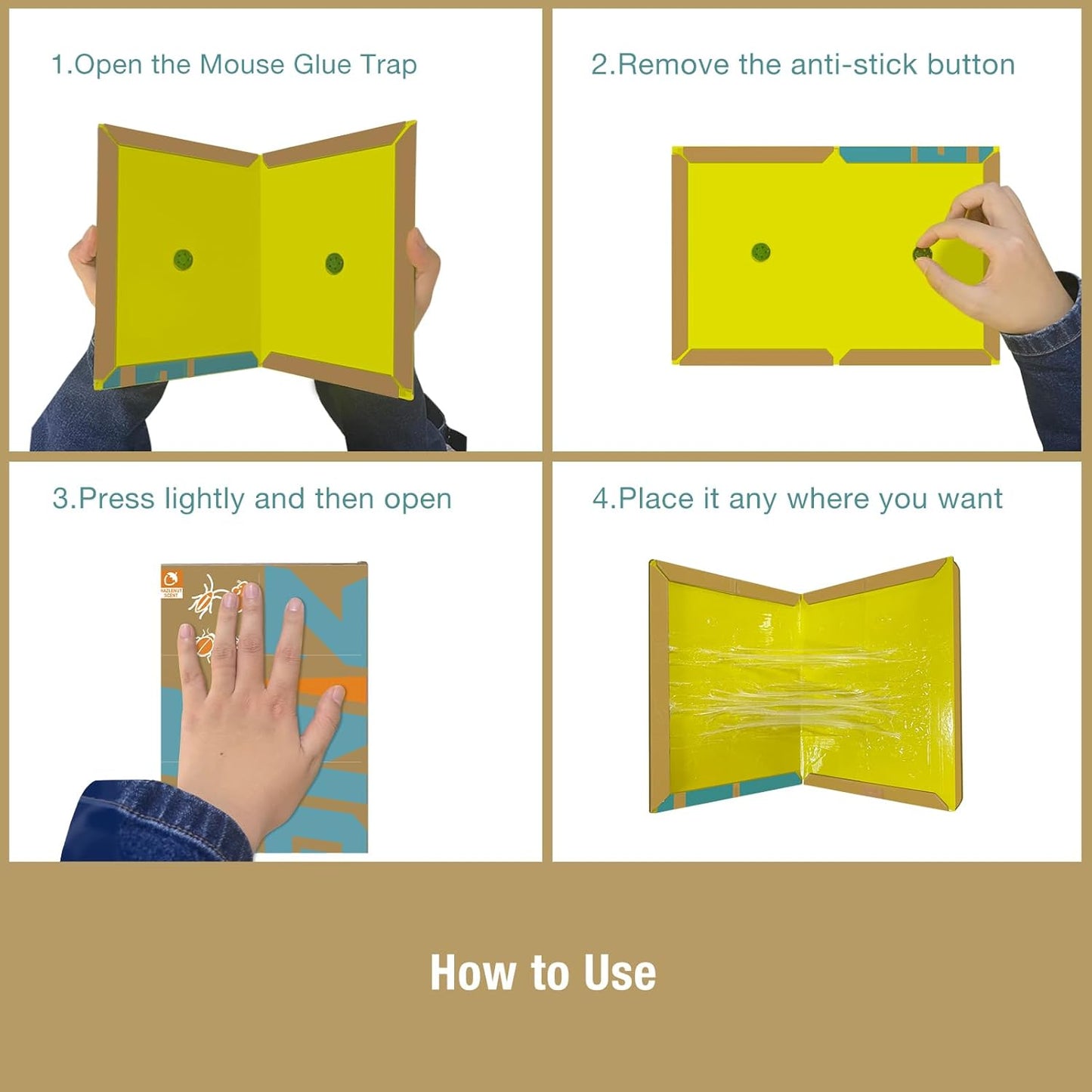 Mouse Trap Glue Board 13-Pack, 3X Faster Catch with Built-in Hazelnut Scent, Sticky Trap for Crawling Pests, Rats & Mice Extra Heavy & Sticky, Biodegradable