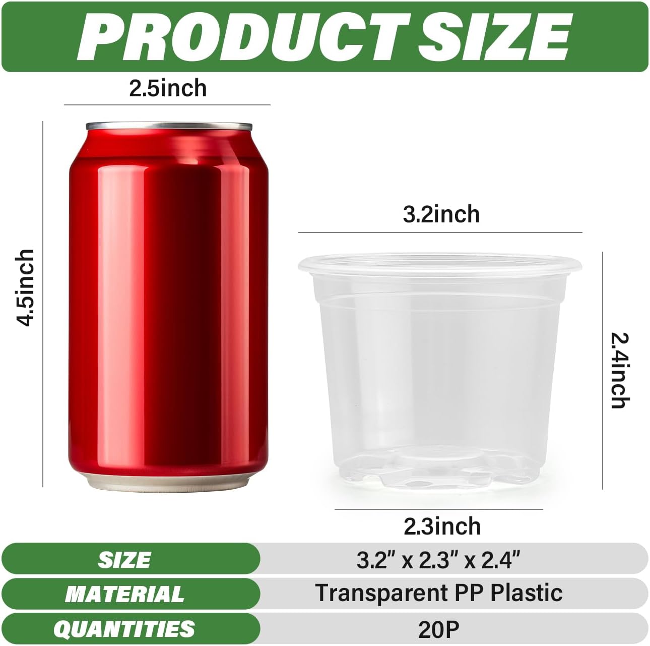 Clear Seedling pots 20 Pack 3.2 Inches Round for Seeds Starter Pots, Seeds Germination Transparent Clean Pots with Drainage Holes(Clear,20 Pcs, 3.14Inch)…