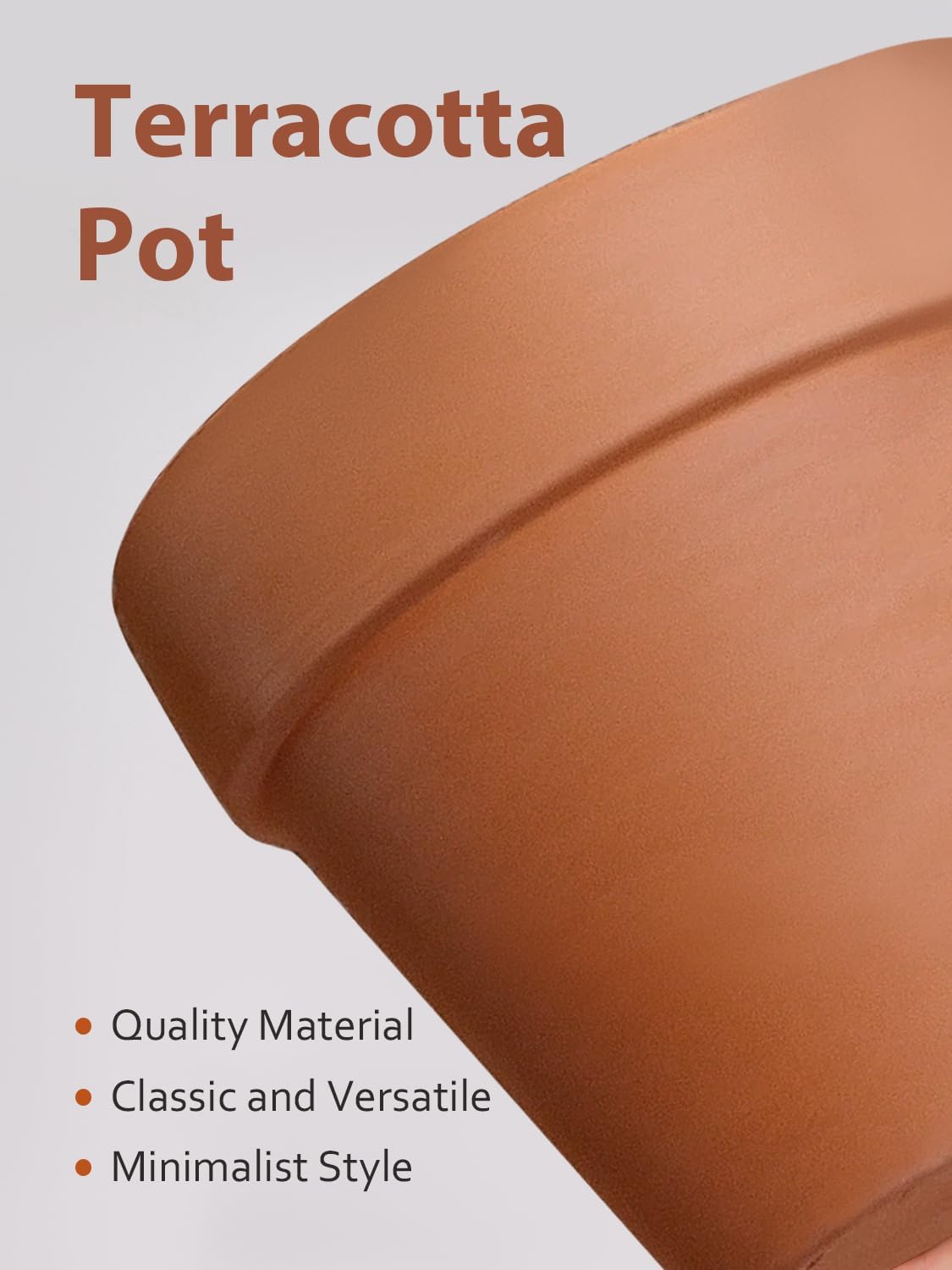 INGOFIN 12 Inch Terracotta Pot with Saucer - Ceramic Clay Pot for Plants with Drainage Hole, Large Terra Cotta Flower Planter with Tray for Indoor Outdoor Plants