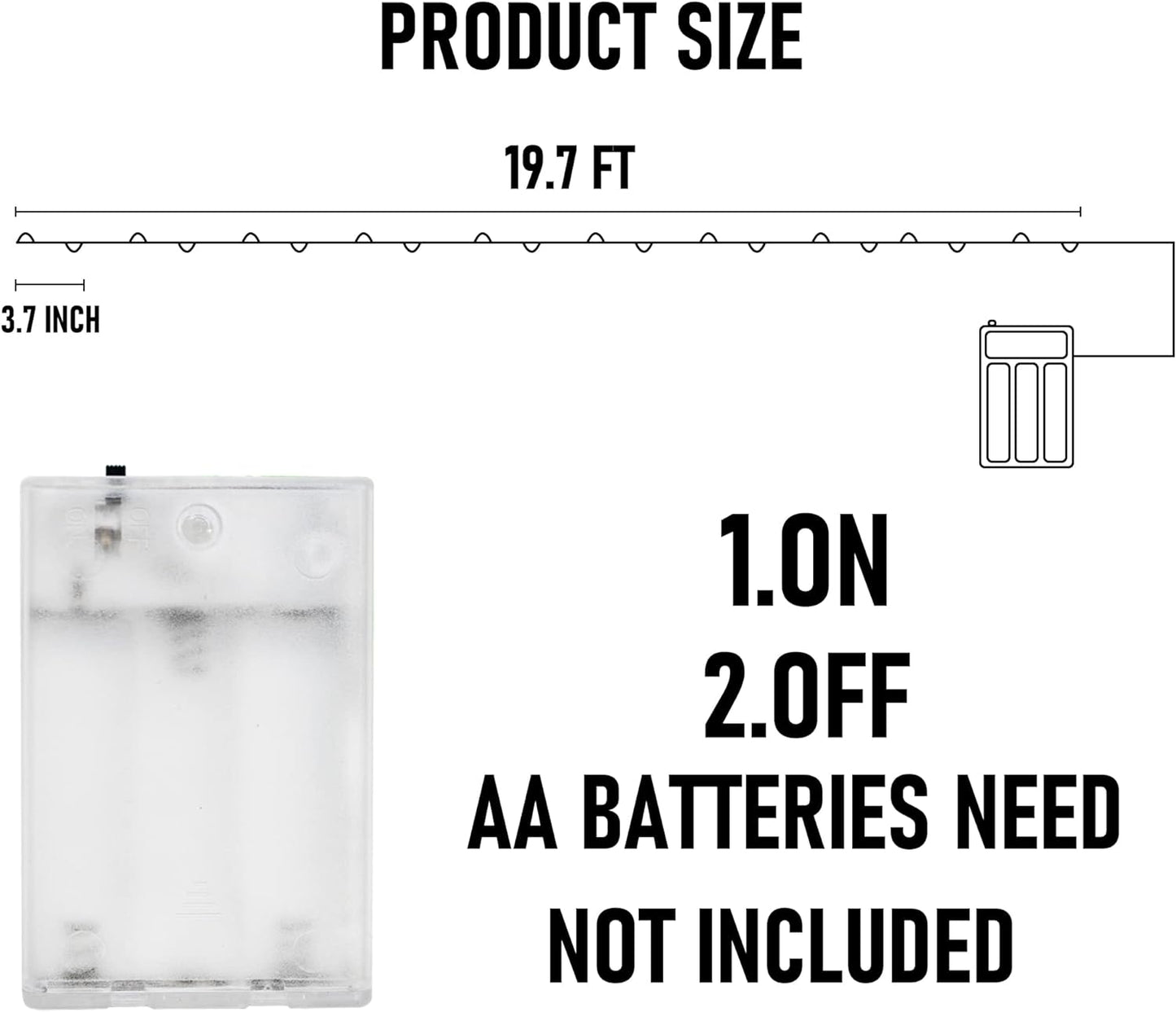 Dazzle Bright Fairy Lights Battery Operated, 20 FT 60 LED Silver Wire Waterproof Battery Operated String Lights, Christmas Decorations for Indoor Outdoor Bedroom Yard Decor, Blue