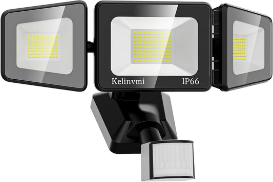120W LED Flood Lights Outdoor with Motion Sensor, 12000LM 4500K Daylight, IP66 Waterproof Dusk to Dawn Outdoor Security Lights for Garage, Yard, Outside