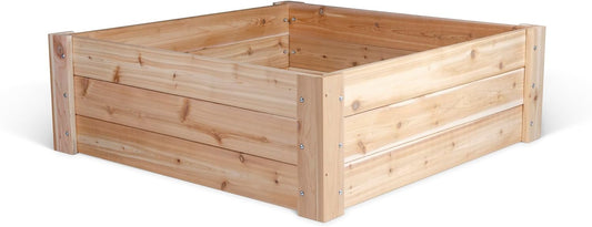 Infinite Cedar Premium Cedar Raised Garden Bed - 4' x 4' x 16.5" H - 1" Thick Wood