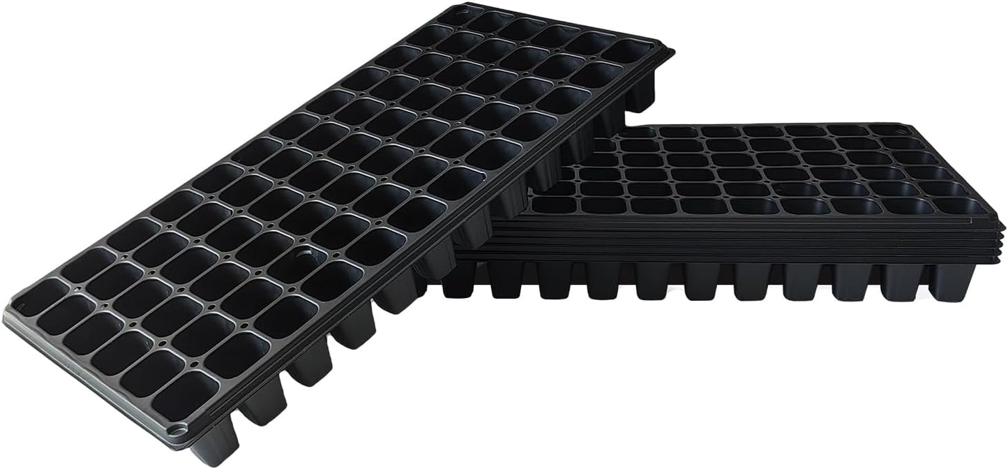 Deep 72 Cell Seedling Trays, Thick Durable 72 Cell Plug Tray Big Cell Seed Trays for 1020 Flat Trays Germination (10-Pack, 21.25"×11", 2.36" Height, High)