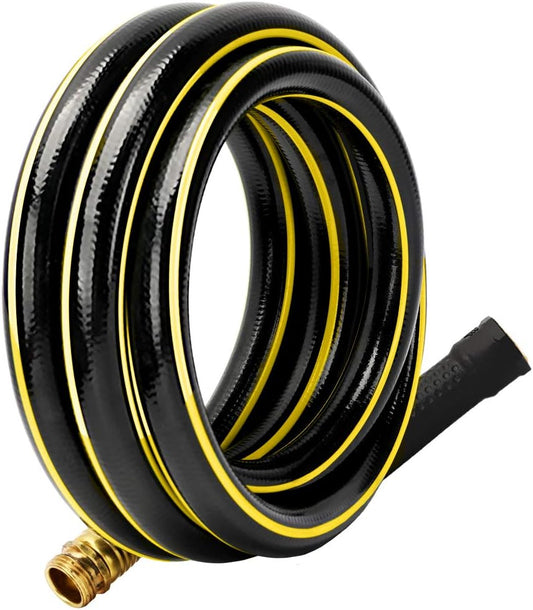 Solution4Patio Short Leader Garden Hose 3/4 in. x 10 ft. -Heavy Duty Durable Flexible Lightweight Water Pipe -Brass Aluminum Ends for Household & Commercial -Kink Free, Leakproof, Male/Female Fittings