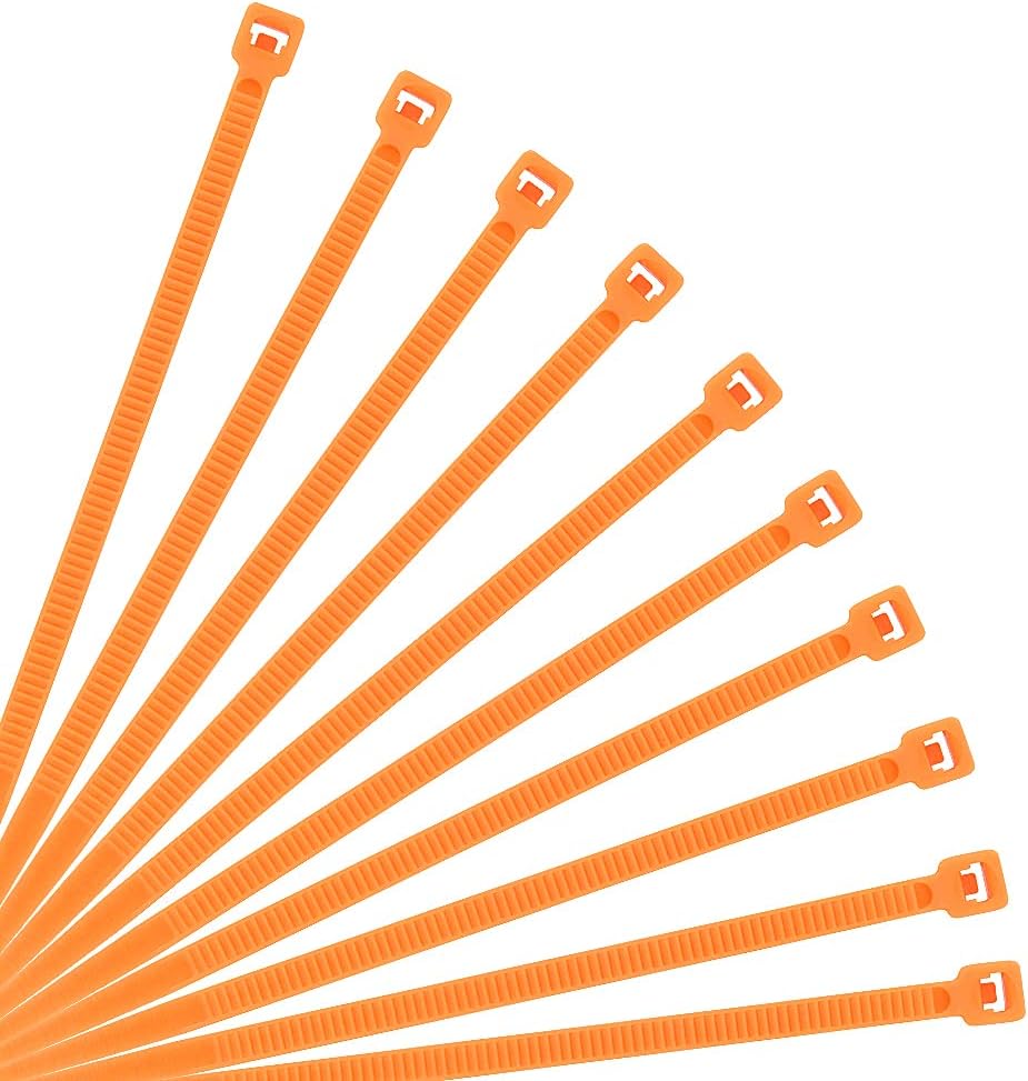 XINGO 10 Inch Cable Zip Ties (500 Pack), 40 Lbs Tensile Strength-Heavy Duty, Self-Locking Nylon Plastic Nylon Wire Ties for indoor and outdoor use(Orange)