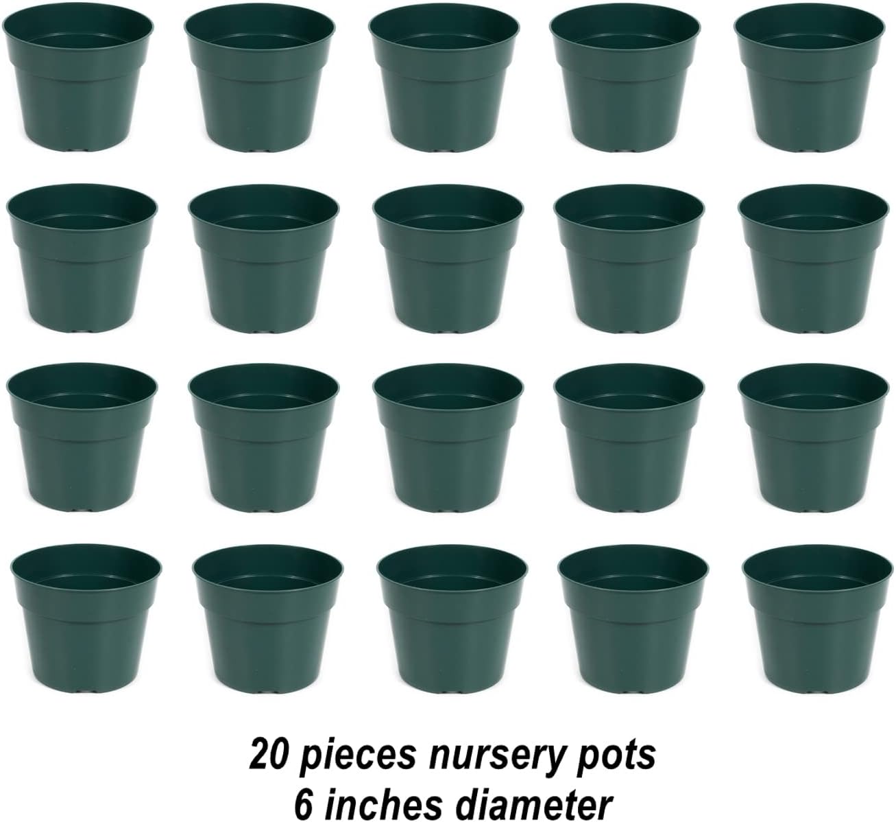 DAPERCI inches Nursery Pot Plant Grow Sturdy Flower pots in Bulk Price 20P Green