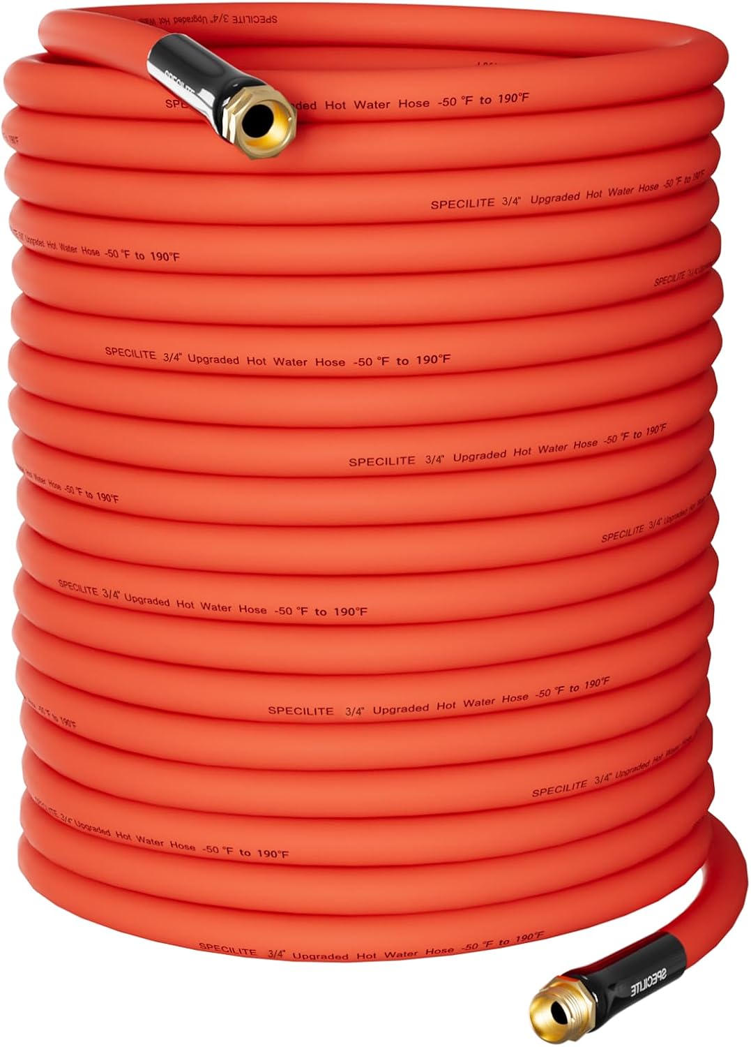 3/4" Hot/Cold Garden Water Hose 150 ft, -50℉-190℉,Flexible & Lightweight With 3/4" Brass Fittings for Yard, Outdoor, Farm, Red