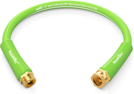 RAINPOINT Short Leader Garden Hose 3ft - Lightweight Water Hose with Swivel Handle, Male to Female Fittings- Flexible, Heavy Duty, Hybrid Rubber, with Male to Female Fittings