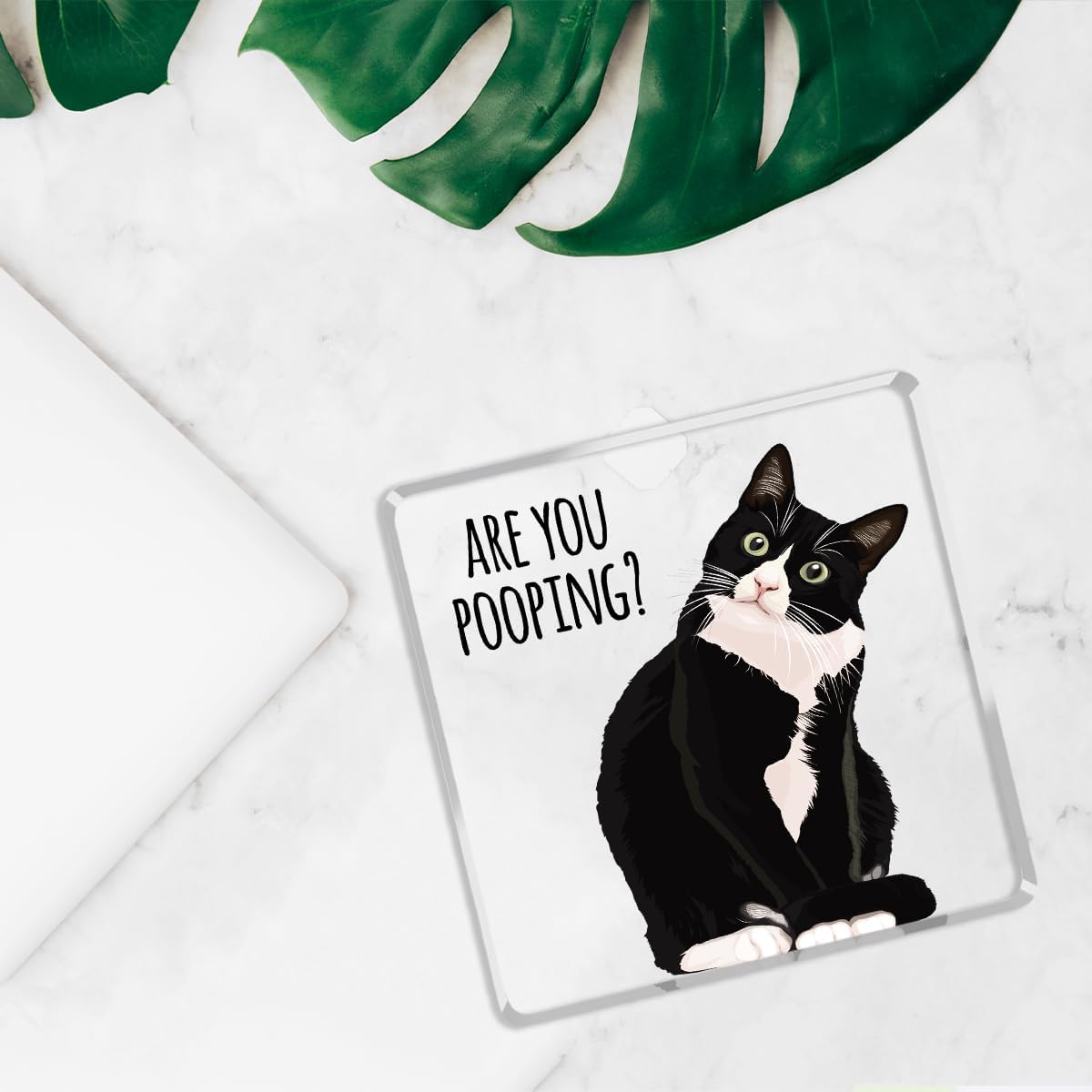 Are You Pooping Funny Sign，Black Cat Decor, Cat Bathroom Acrylic Decor，Home Decor Bathroom Creative Gift For Women Men，Funny Decorate Retro for Home Toilet