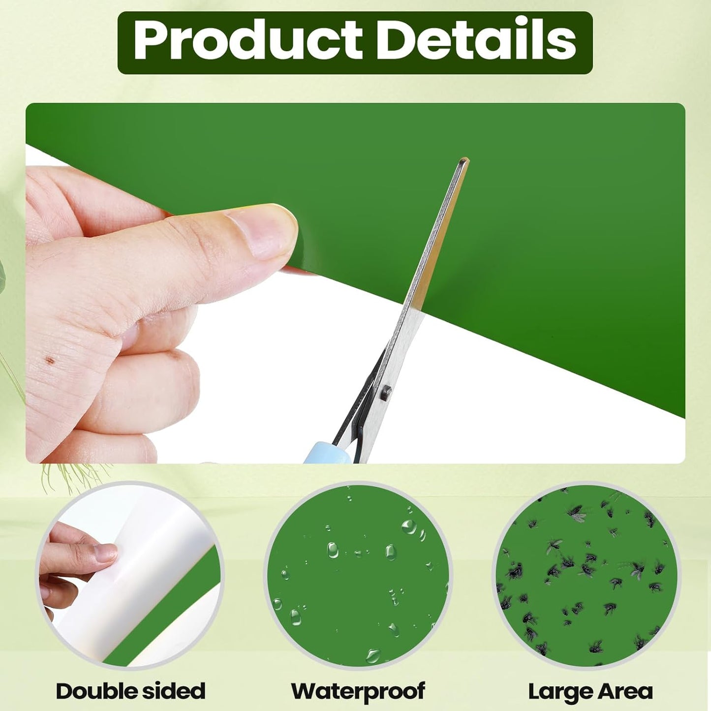 Qualirey 100 Pcs 6 x 8 Inch Sticky Traps for Plant Double Sided Sticky Trap for Gnats with Twist Ties Fly Traps for Fruit Insect Fungus Bugs Indoor Outdoor (Green)