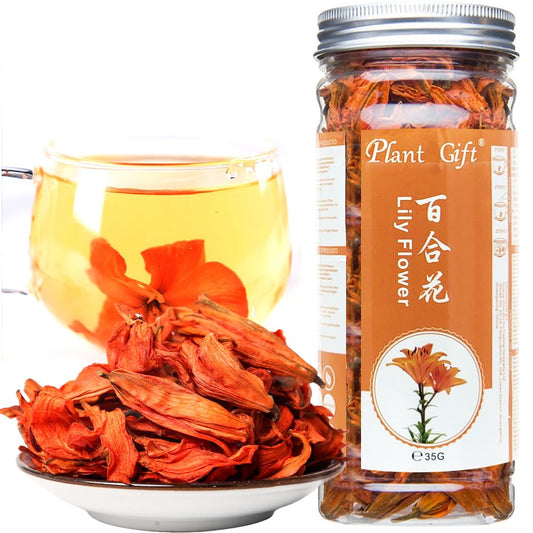 Plant Gift 100% Pure Natural Lily Tea, Premium Lilies, Dried Health Lily Flower Tea 35g