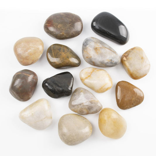 10lbs 2-3 Inch River Rocks, Decorative Mixed Pebbles for Garden Landscaping, Indoor Plants, Fish Tanks, Vases, and Succulents – Ideal for Home Decoration and Outdoor Gardens (Mixed, Weight: 10 LB)