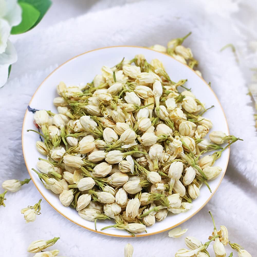 TEARELAE - Dried Jasmine Flowers Bud - Edible Flowers For Drinks - 100% Pure Natural Dried Herbs Loose Leaf Herbal Tea - For Soap Making, Bath Bombing, Candle Making and Tisanes - 2oz/57g