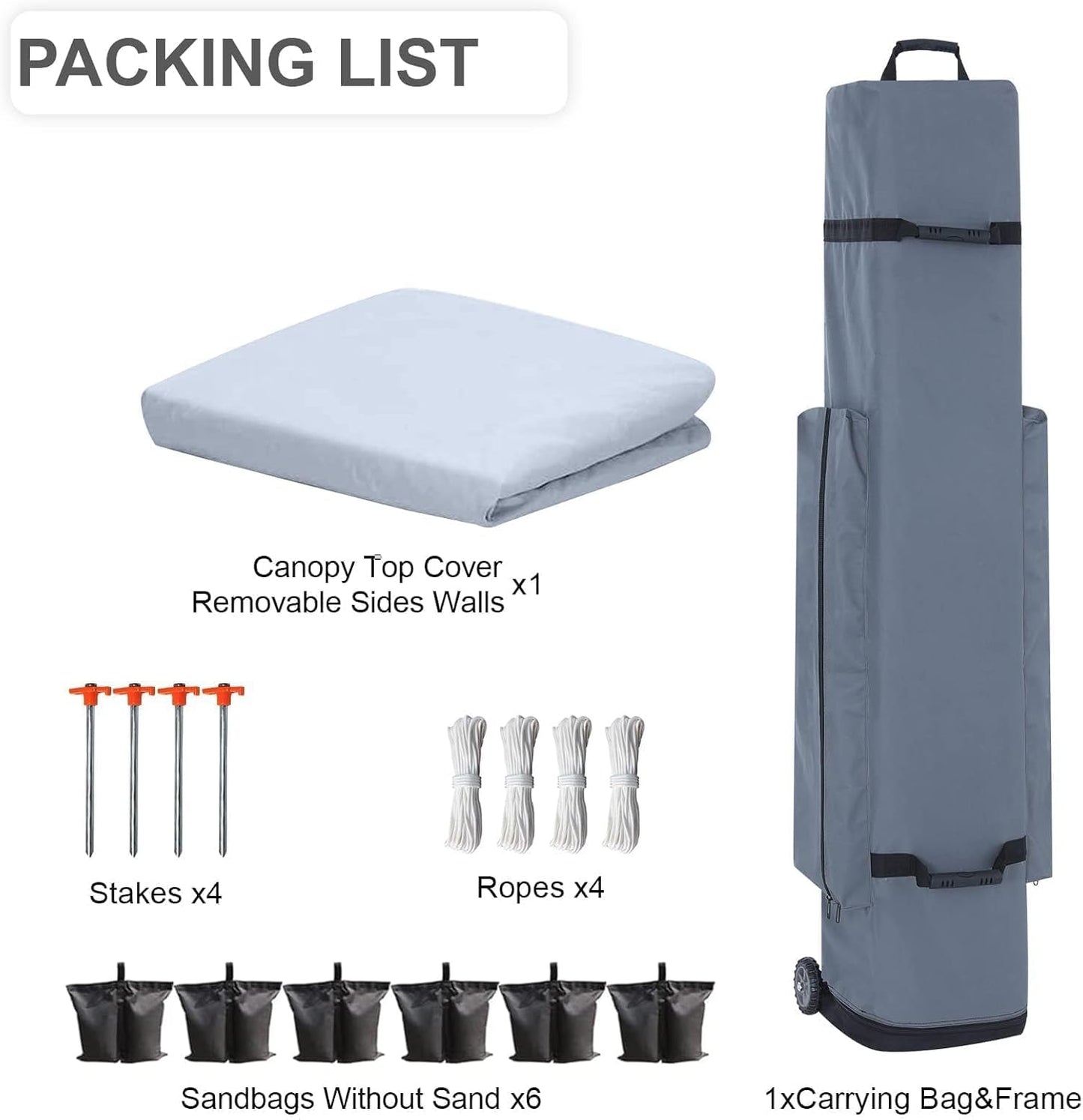 10x20 pop up Canopy Tent, Eazy up Outdoor Patio Canopy Tent with sidewalls, Heavy Duty Commercial Instant Canopy Tent with Sand Bags for Deck, Party, Camping, Backyard, Playground, White