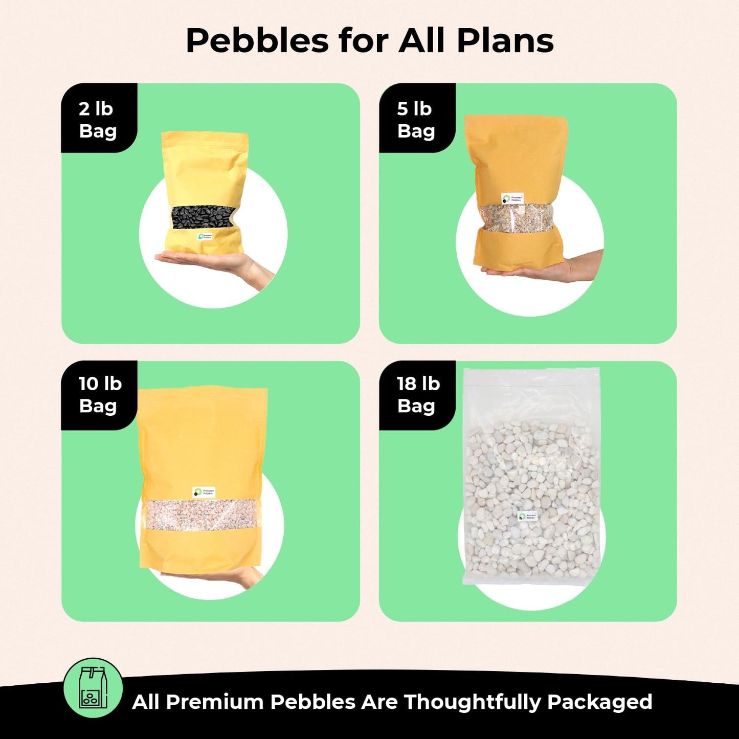 Rocks for Plants. Earth Color Decorative Pebbles. 1/5 Inch – 10 lbs for Garden, Vase fillers, Crafting, Succulents, pots, Plants (Mini (0.2 Inch), Mixed Color - Earth Tones, 10)