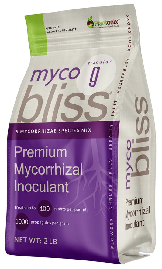 Myco Bliss Granular (2lbs) - Mycorrhizal Fungi for Plants - 5 Strain Mycorrhizal Inoculant with 1000 Propagules Per Gram - Highly Concentrated Mycorrhizae for Plants, Potting Soil, & Garden Soil