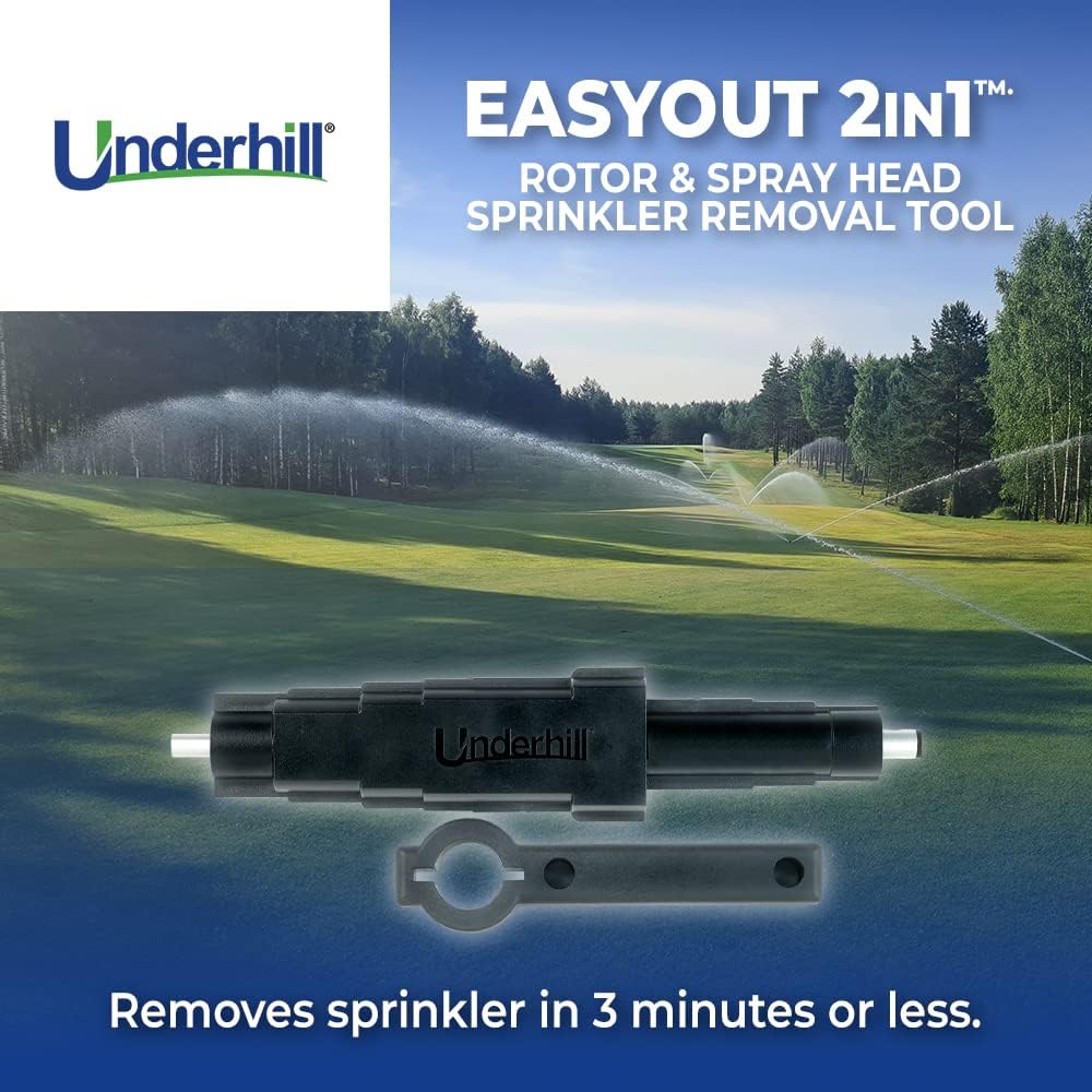 Underhill EasyOut 2in1 Sprinkler Removal Tool for Rotors and Spray Head Replacement with Torque Wrench, Irrigation Pop-up Repair Tool, A-EO-SRT-RS