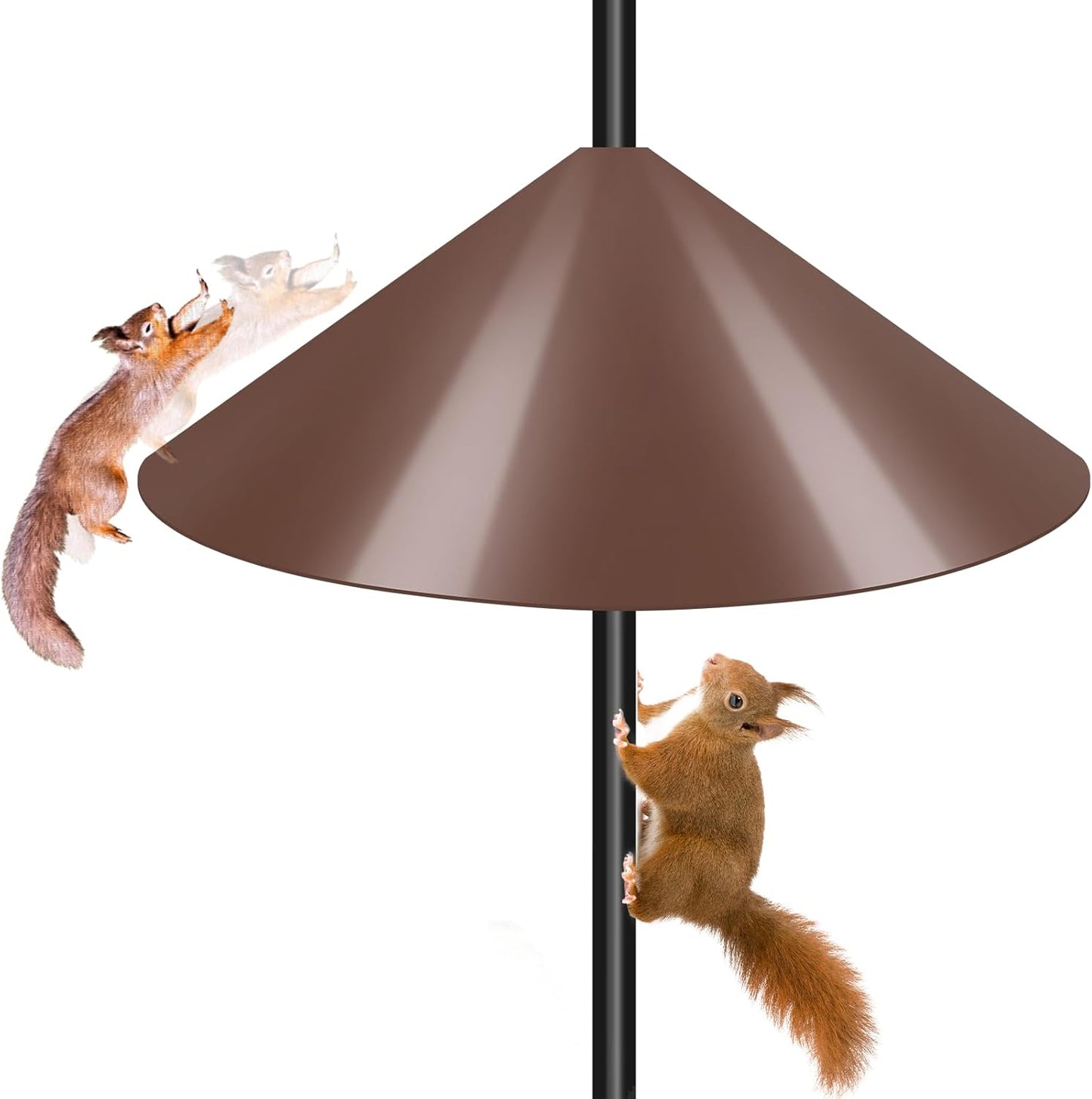 Gtongoko 19 Inch Squirrel Baffle for Bird Feeder Pole Squirrel Guards for Shepherds Hook Stopper for Bird Feeders Brown 1 Pack