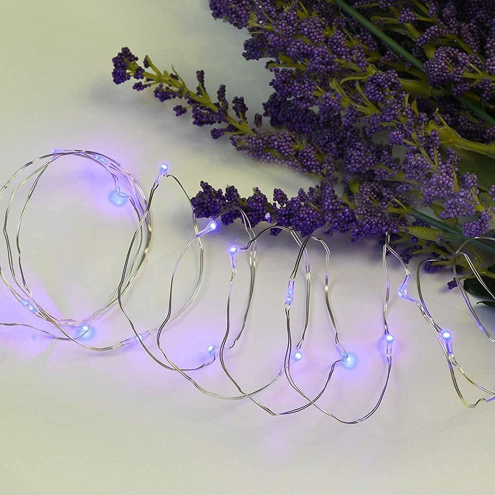 2 Pack Solar Powered Fairy String Lights Outdoor Waterproof 8 Modes Twinkle Christmas Decorations Lights, Each 33ft-100LED, 40ft-120LED, 66ft-200LED, 80ft-240LED, (Purple, 33)