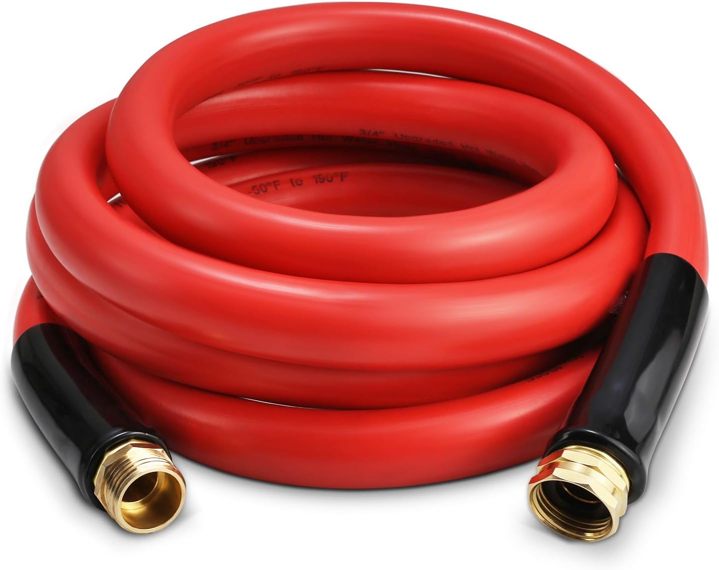 Garden Hose 10 ft x 3/4” Hot/Cold Heavy Duty Water Hose,-50°F to 190°F,Burst 600Psi Flexible Upgraded Rubber Hoses,3/4” Solid Fittings for All-weather Outdoor Lawn & Garden