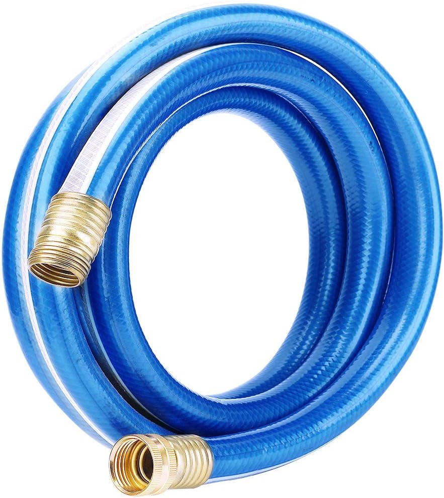 Solution4Patio Short Leader Garden Hose 3/4 in. x 15 ft. -Kink Free, No Leaking, Male to Female Brass/Aluminum Fittings -Heavy Duty Durable Flexible Lightweight Water Pipe for Household & Commercial