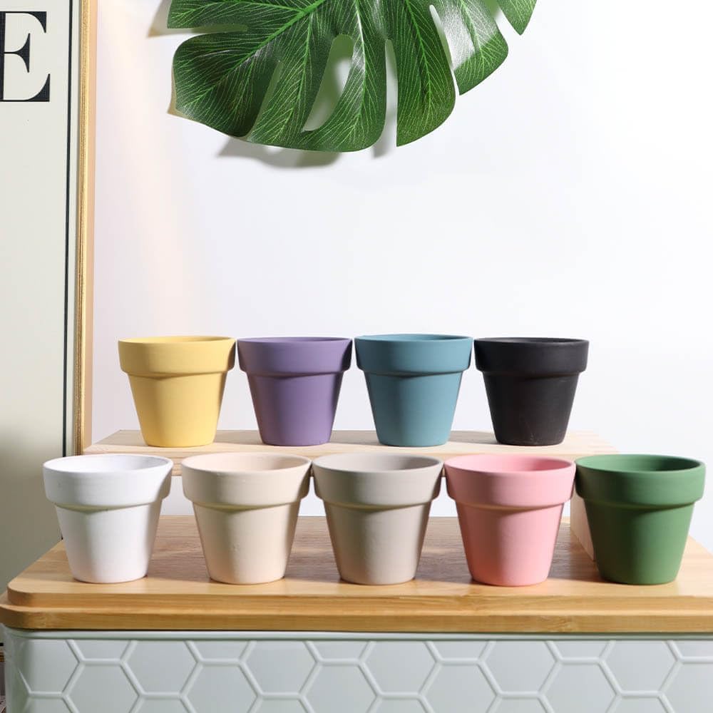 vensovo 48 Pcs Tiny Terracotta Pots - 2 inch Black Small Mini Clay Pots with Drainage Holes for Indoor/Outdoor Succulent Plants, Crafts, Wedding Favor