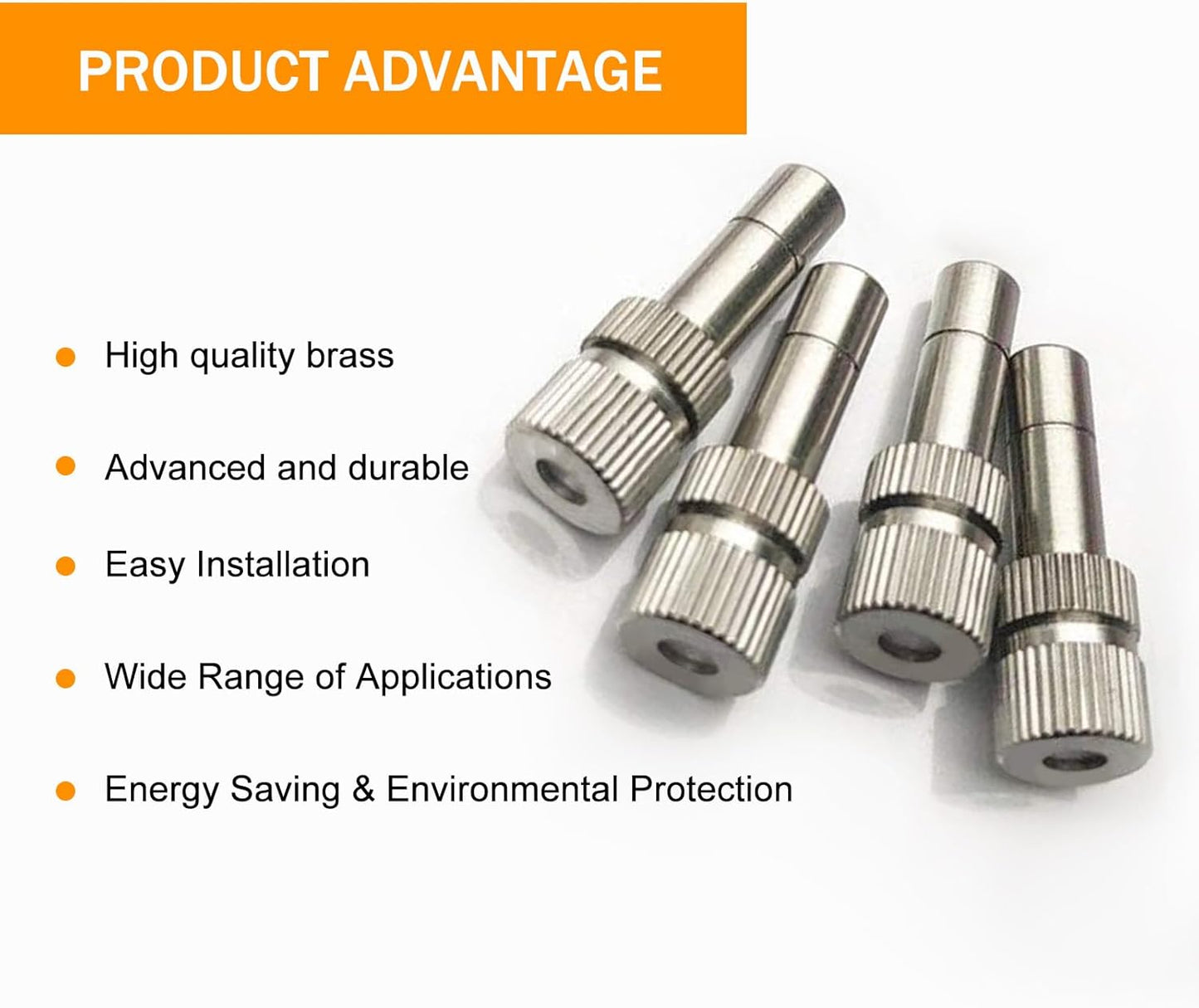 20pcs Brass Mister Nozzles, 6mm Misting Nozzles for Outdoor Cooling System, Landscaping, Air Humidification, Greenhouse Irrigation (without Filter, 0.028"/0.7mm Orifice)