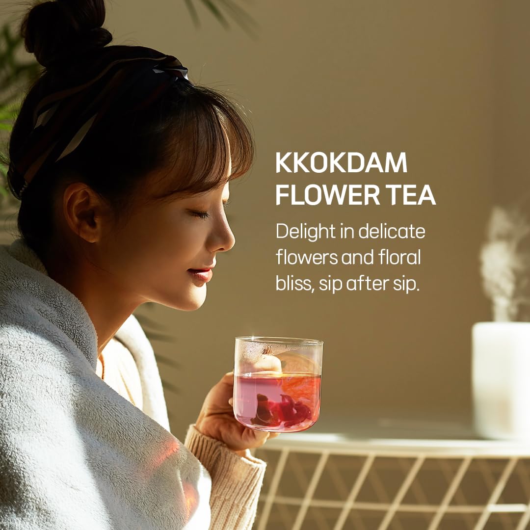 KKOKDAM Blooming Flower Tea Stick Sampler – Loose Leaf Tea Sampler, Fancy Variety Pack, Gift Set from South Korea - Perfect as Unique Gifts for Women - 8 Count