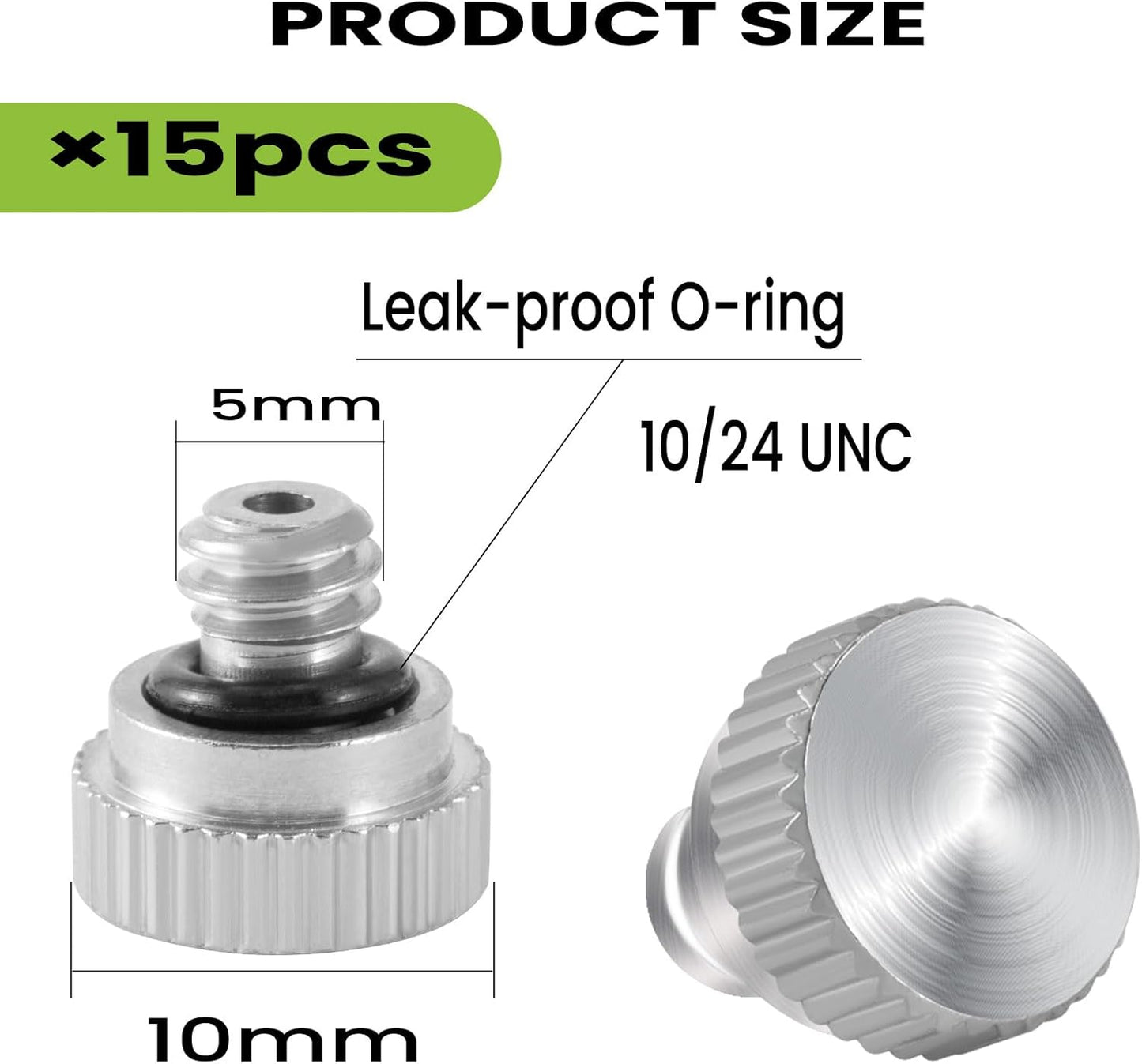 15Pcs Brass Misting Nozzle Plugs for Outdoor Spray Cooling System Heavy Duty 10/24 UNC Mister Nozzle Plugs for Greenhouse Patio Misting System
