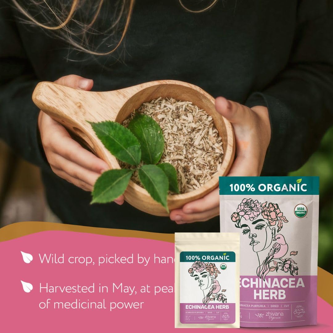 Super Value Pack 5 LB - Organic Echinacea Leaf Tea - Immune System Support - Medicinal Tea for Winter